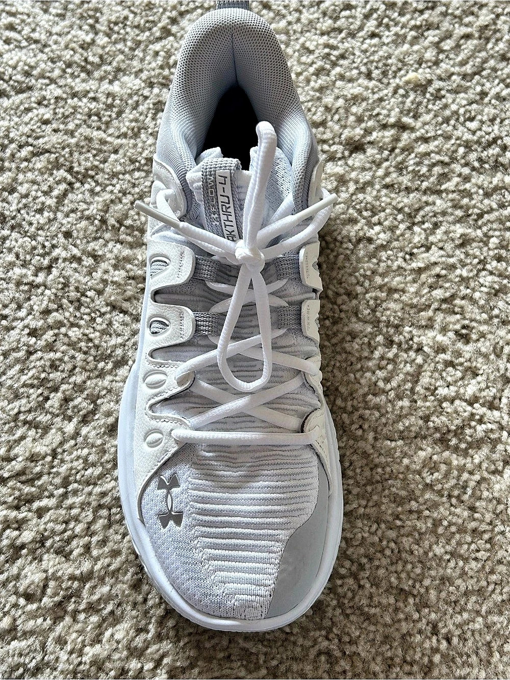 Under Armour Flow Breakthru 4 "White Halo Grey" Athletic Shoes White & Gray